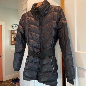 Barbour International women’s Jerez puffer jacket with belt, size 10